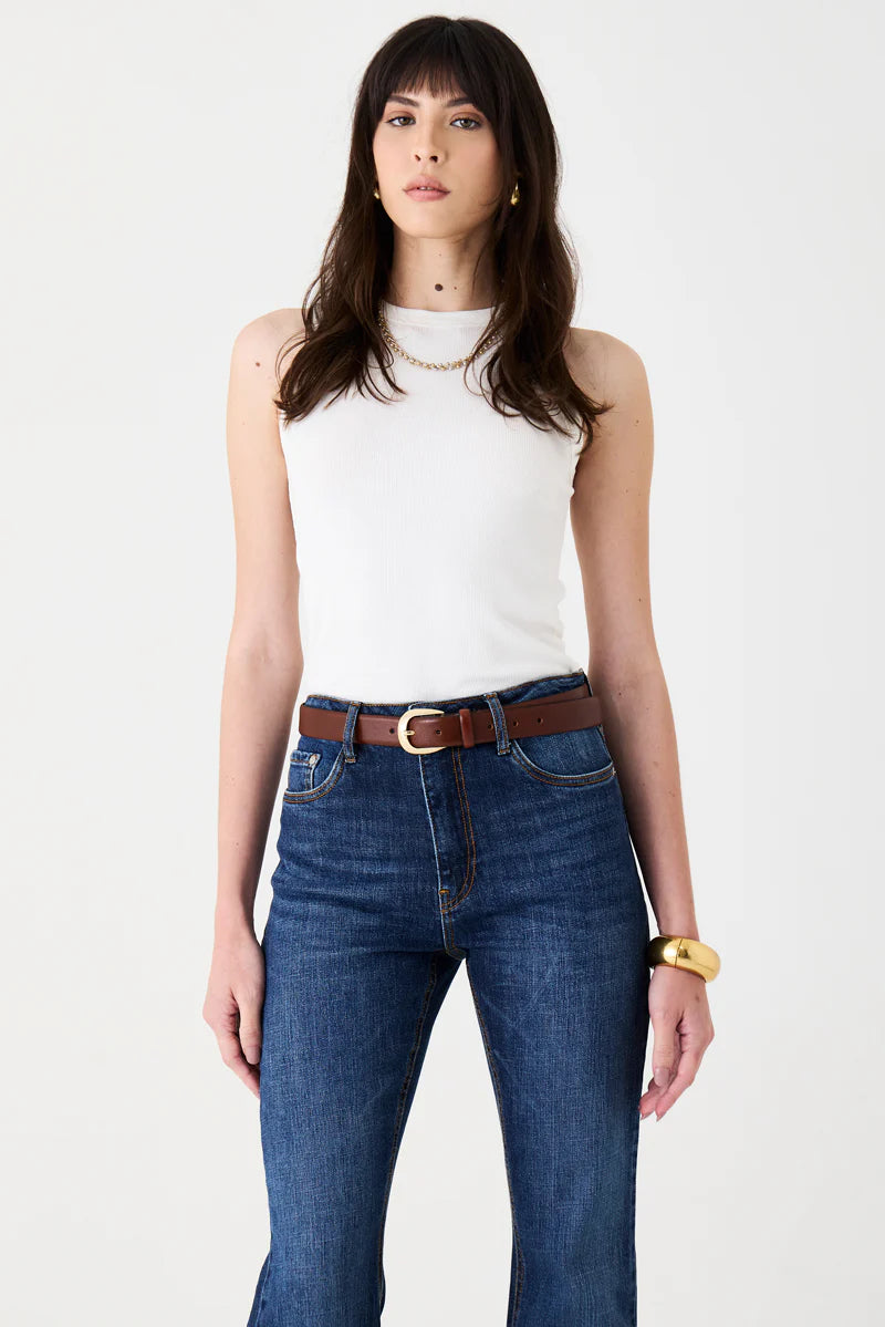 CALÇA LARISSA FEMININA BOOTCUT STONED JEANS ESCURO