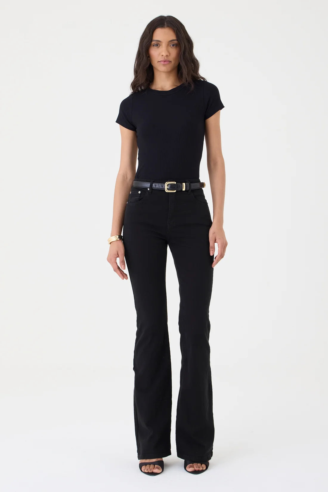 CALÇA LARISSA FEMININA BOOTCUT SARJA PRETA