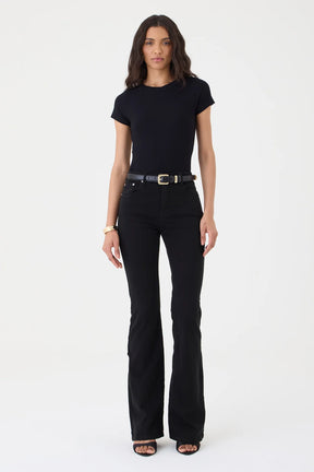 CALÇA LARISSA FEMININA BOOTCUT SARJA PRETA