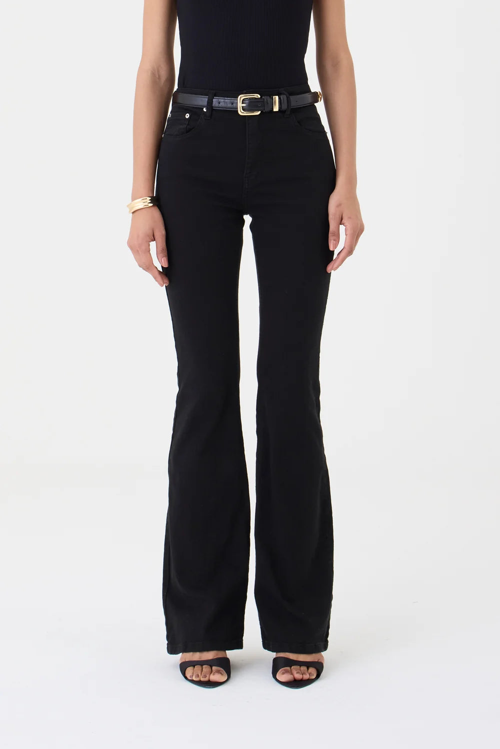 CALÇA LARISSA FEMININA BOOTCUT SARJA PRETA