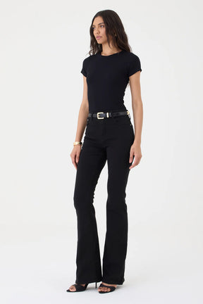 CALÇA LARISSA FEMININA BOOTCUT SARJA PRETA