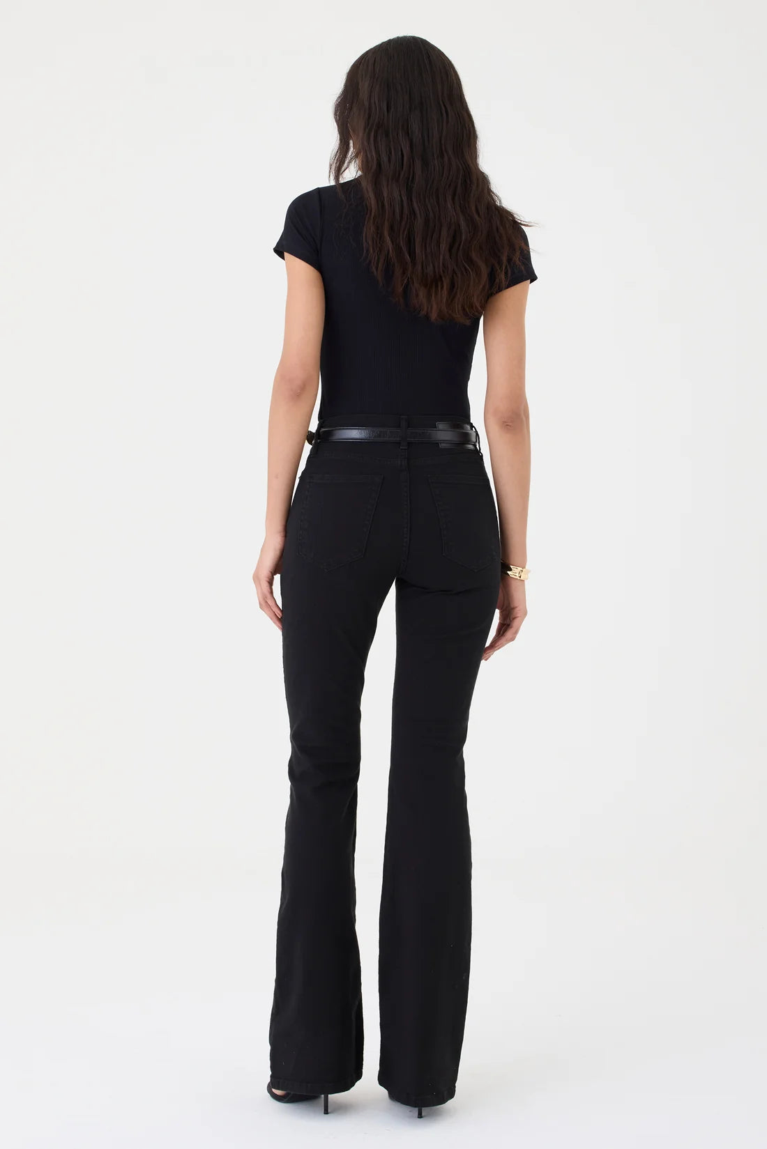 CALÇA LARISSA FEMININA BOOTCUT SARJA PRETA