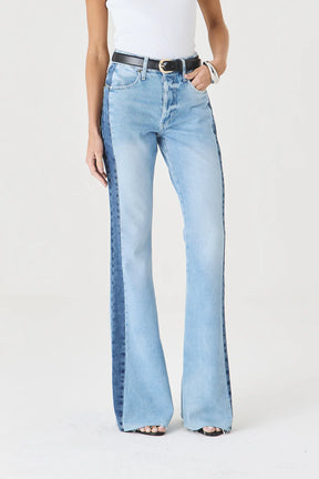 CALÇA ELIS FEMININA BOOTCUT PATCH JEANS CLARO
